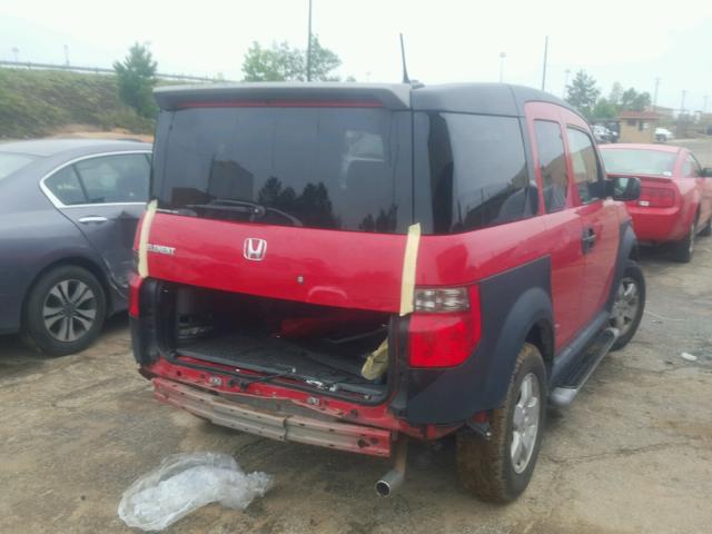 5J6YH28635L005063 - 2005 HONDA ELEMENT EX RED photo 4