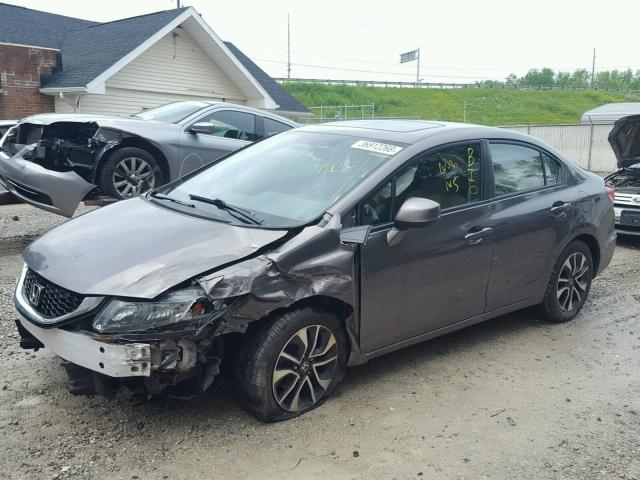 19XFB2F96DE079578 - 2013 HONDA CIVIC EXL GRAY photo 2