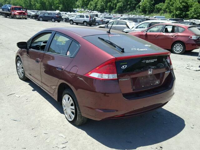 JHMZE2H31BS009458 - 2011 HONDA INSIGHT BURGUNDY photo 3