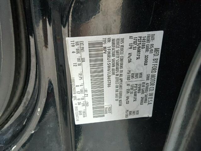 1FMRU15W61LB65786 - 2001 FORD EXPEDITION BLACK photo 10