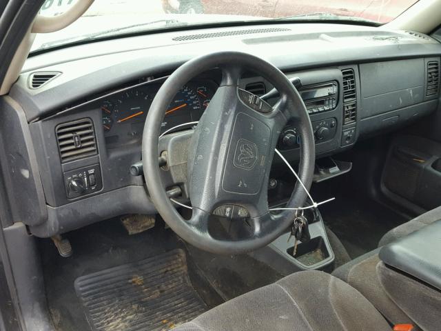 1B7GL22X01S344042 - 2001 DODGE DAKOTA GRAY photo 9