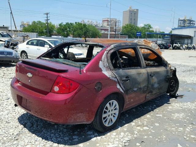 1G1AT58H297229747 - 2009 CHEVROLET COBALT LT MAROON photo 4