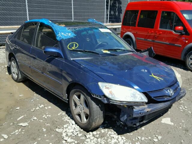 1HGES25745L004884 - 2005 HONDA CIVIC EX BLUE photo 1