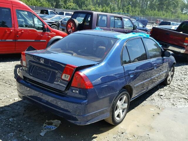 1HGES25745L004884 - 2005 HONDA CIVIC EX BLUE photo 4