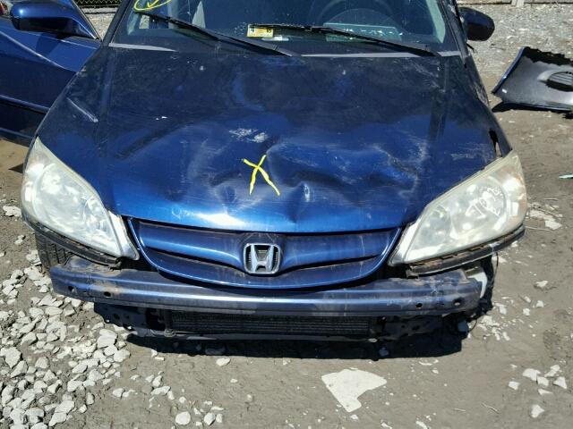 1HGES25745L004884 - 2005 HONDA CIVIC EX BLUE photo 9