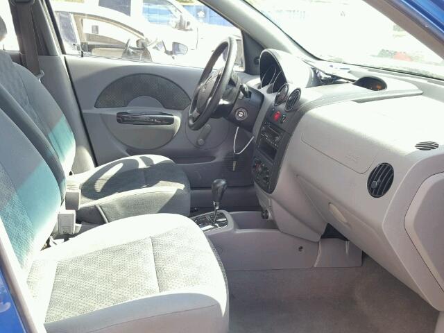 KL1TD52615B347727 - 2005 CHEVROLET AVEO BASE Көк фото 5