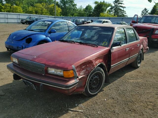 1G4AH54R4L6484920 - 1990 BUICK CENTURY CU MAROON photo 2