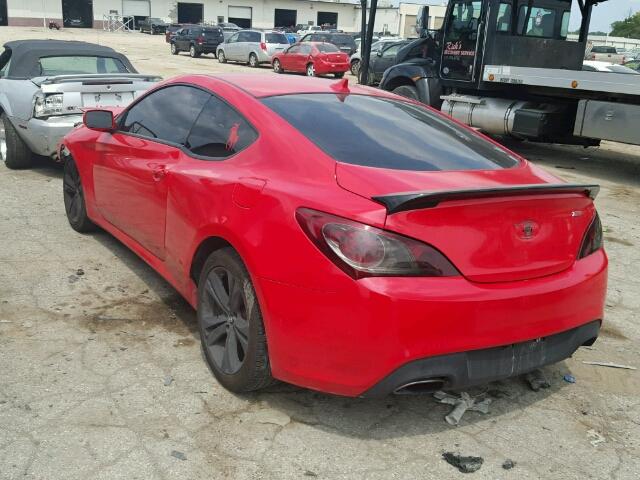 KMHHT6KDXBU043376 - 2011 HYUNDAI GENESIS CO RED photo 3