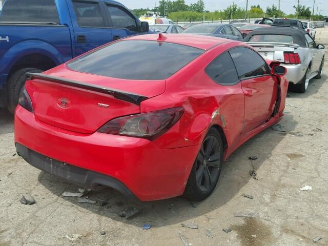 KMHHT6KDXBU043376 - 2011 HYUNDAI GENESIS CO RED photo 4