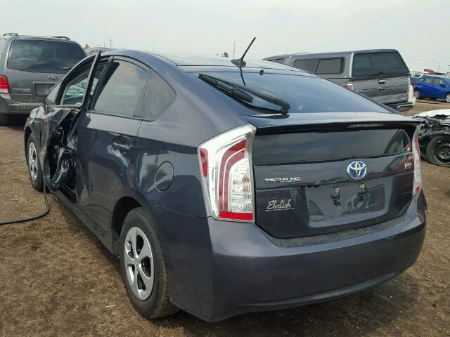 JTDKN3DU1E1737654 - 2014 TOYOTA PRIUS CHARCOAL photo 3