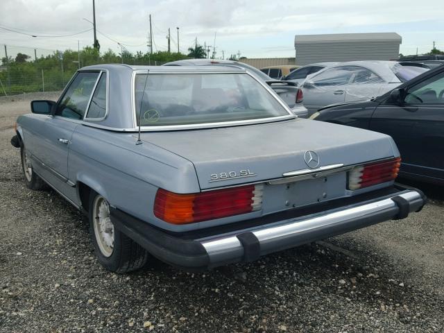 WDBBA45A2DB028275 - 1983 MERCEDES-BENZ 380 SL BLUE photo 3