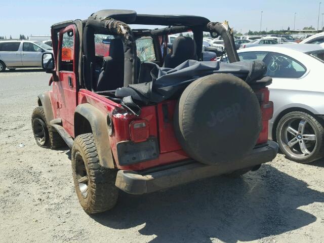 1J4FA39S25P375412 - 2005 JEEP WRANGLER RED photo 3