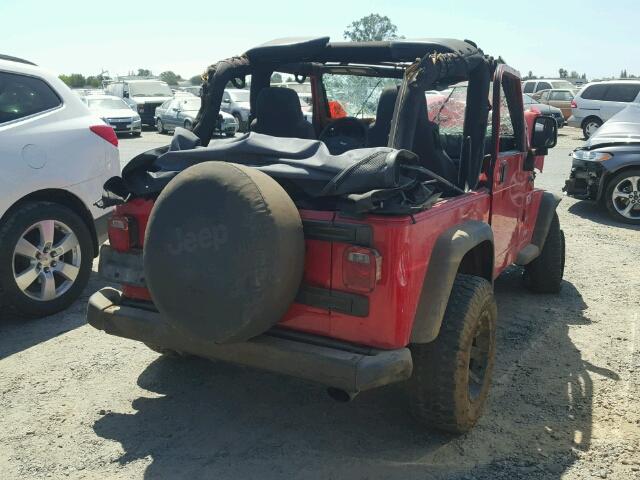 1J4FA39S25P375412 - 2005 JEEP WRANGLER RED photo 4