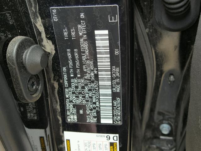 JTJBM7FX2G5147537 - 2016 LEXUS GX BASE BLACK photo 10