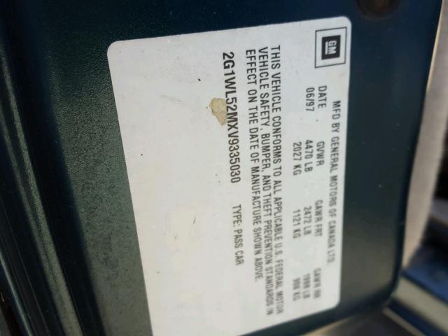 2G1WL52MXV9335030 - 1997 CHEVROLET LUMINA BAS მწვანე ფოტო 10