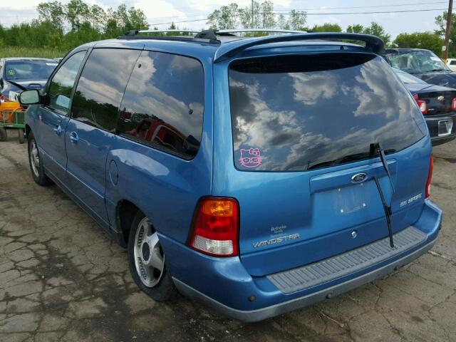 2FMZA57481BA70609 - 2001 FORD WINDSTAR S BLUE photo 3