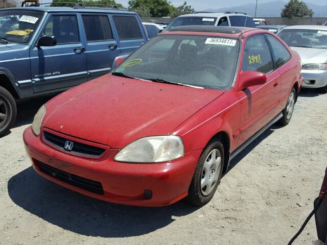 1HGEJ8241XL042916 - 1999 HONDA CIVIC EX RED photo 2