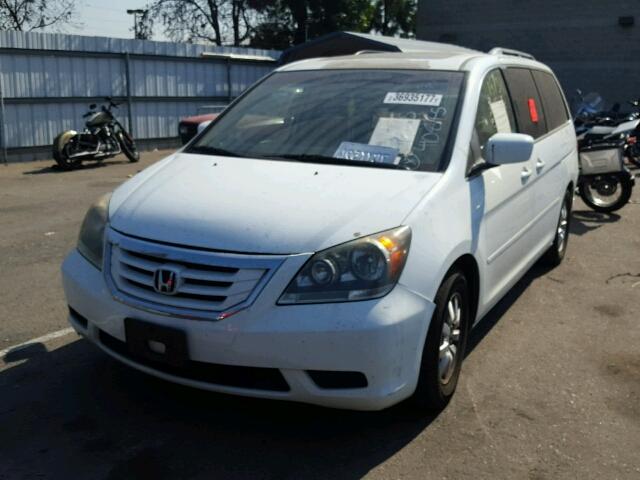 5FNRL38618B410845 - 2008 HONDA ODYSSEY EX WHITE photo 2