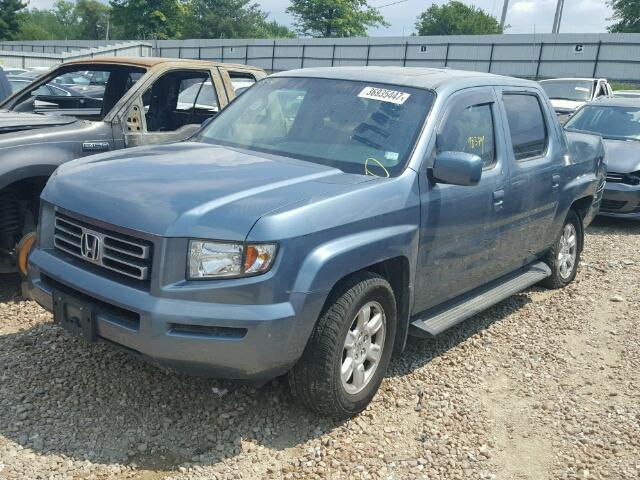 2HJYK16537H522726 - 2007 HONDA RIDGELINE BLUE photo 2