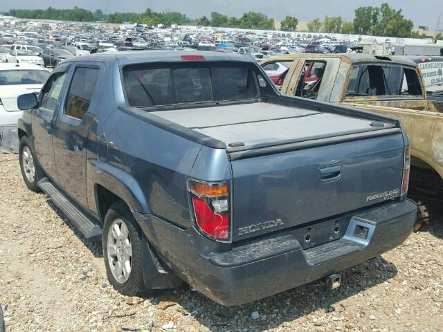 2HJYK16537H522726 - 2007 HONDA RIDGELINE BLUE photo 3