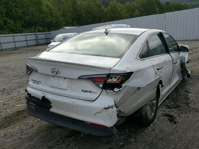 KMHE24L11GA016459 - 2016 HYUNDAI SONATA HYB WHITE photo 4