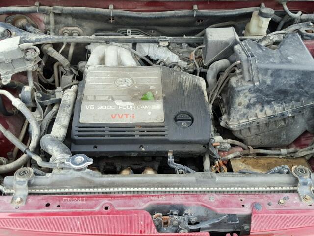 JTEGF21A710002289 - 2001 TOYOTA HIGHLANDER RED photo 7