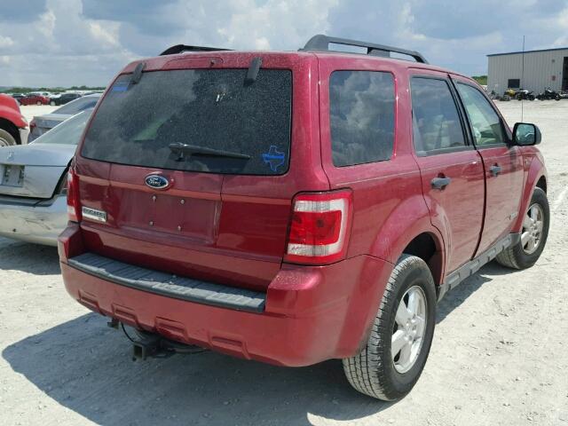 1FMCU03118KE85573 - 2008 FORD ESCAPE XLT RED photo 4