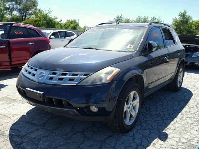 JN8AZ08W94W331797 - 2004 NISSAN MURANO SL BLUE photo 2