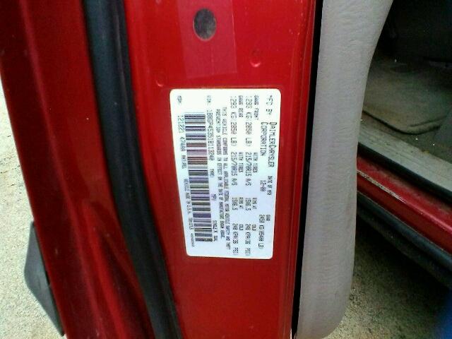 1B8GP45351B113240 - 2001 DODGE CARAVAN SP RED photo 10