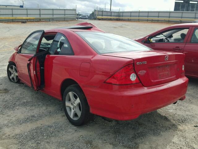 1HGEM22095L044427 - 2005 HONDA CIVIC EX RED photo 3