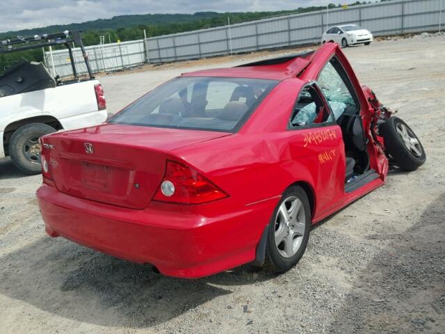 1HGEM22095L044427 - 2005 HONDA CIVIC EX RED photo 4