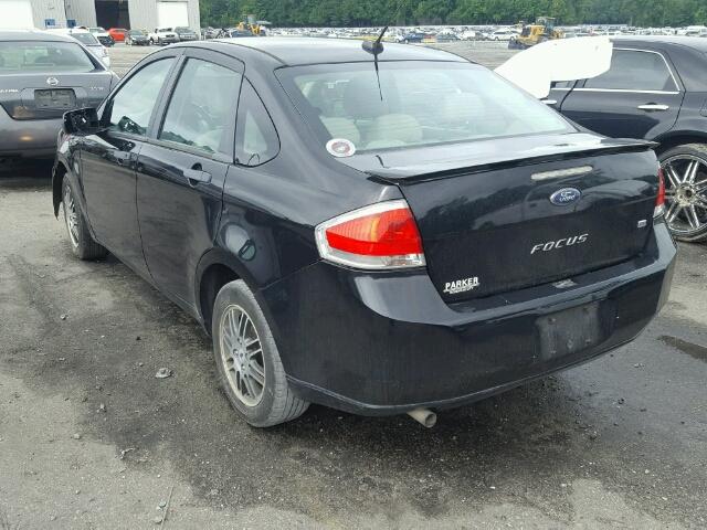 1FAHP3FN5BW169505 - 2011 FORD FOCUS SE BLACK photo 3