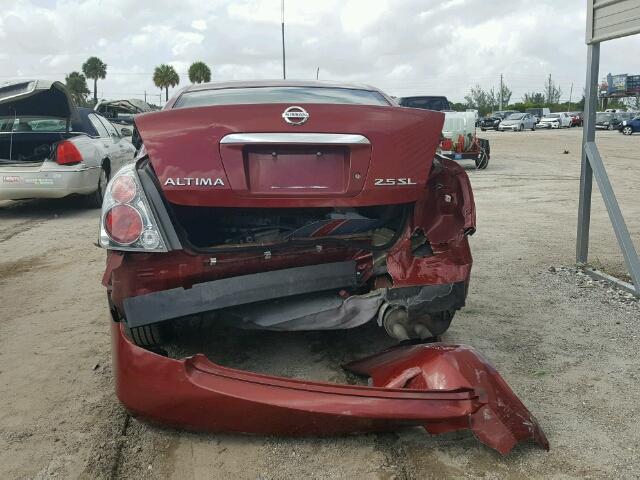 1N4AL11D65C242628 - 2005 NISSAN ALTIMA S/S RED photo 9