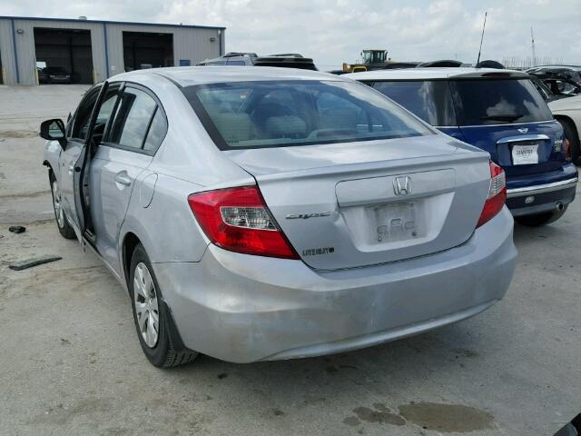 2HGFB2F5XCH606376 - 2012 HONDA CIVIC SILVER photo 3