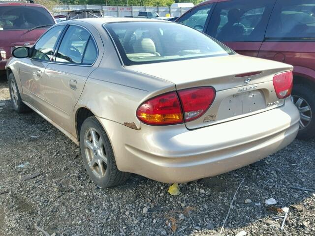 1G3NF52E23C161768 - 2003 OLDSMOBILE ALERO GLS GOLD photo 3