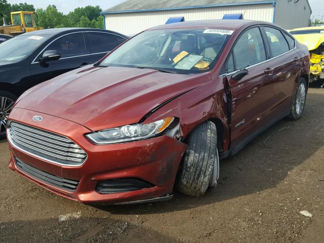 3FA6P0UUXER297441 - 2014 FORD FUSION S H RED photo 2