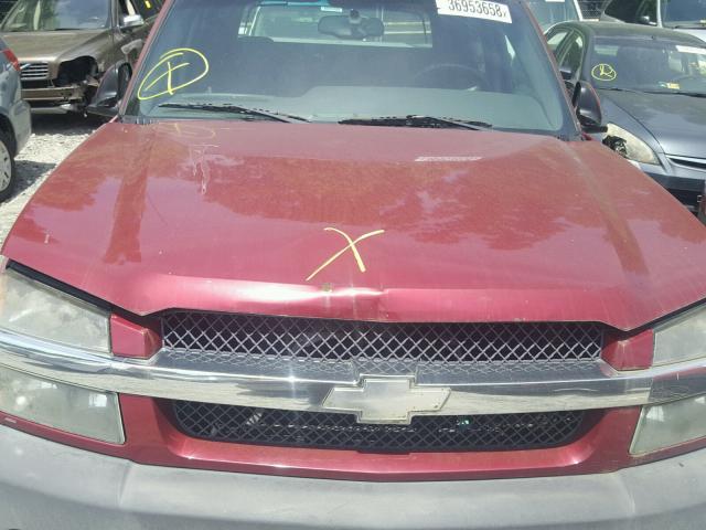 3GNEC12T04G120920 - 2004 CHEVROLET AVALANCHE BURGUNDY photo 7