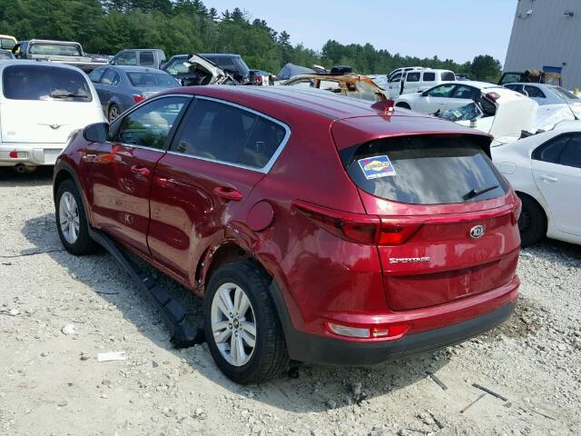 KNDPMCAC6H7037912 - 2017 KIA SPORTAGE L RED photo 3