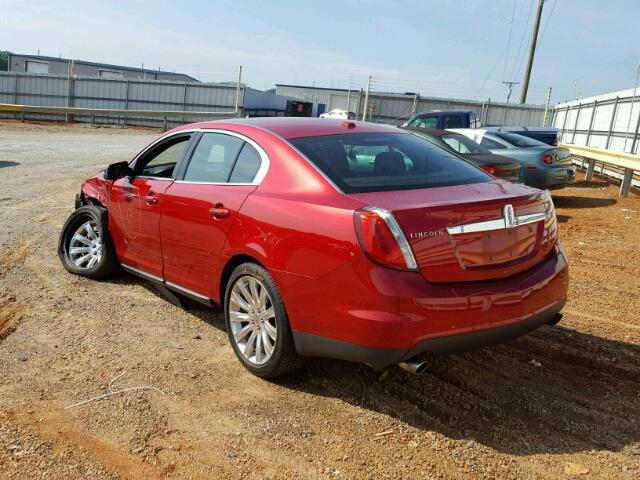 1LNHL9DR1BG605612 - 2011 LINCOLN MKS RED photo 3