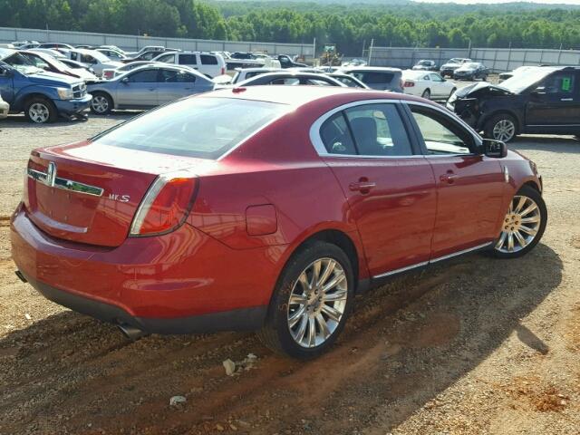 1LNHL9DR1BG605612 - 2011 LINCOLN MKS RED photo 4