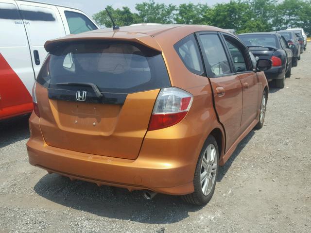 JHMGE8H47AC008293 - 2010 HONDA FIT SPORT ORANGE photo 4