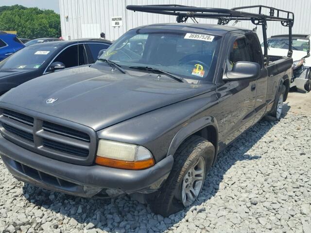 1B7GL32X22S538904 - 2002 DODGE DAKOTA SPO GRAY photo 2