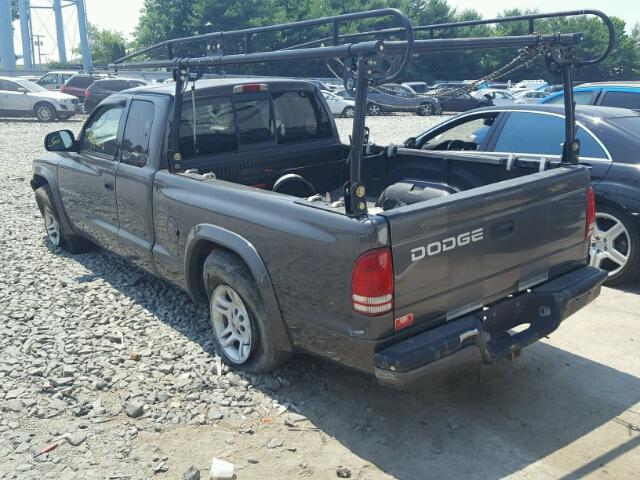 1B7GL32X22S538904 - 2002 DODGE DAKOTA SPO GRAY photo 3