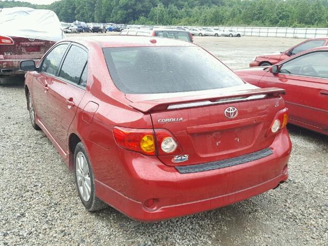 2T1BU4EE9AC462847 - 2010 TOYOTA COROLLA BA RED photo 3