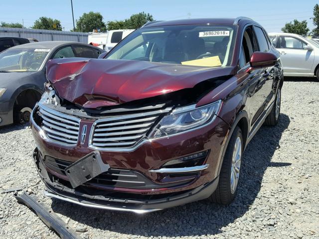 5LMCJ2D91GUJ08413 - 2016 LINCOLN MKC SELECT BURGUNDY photo 2