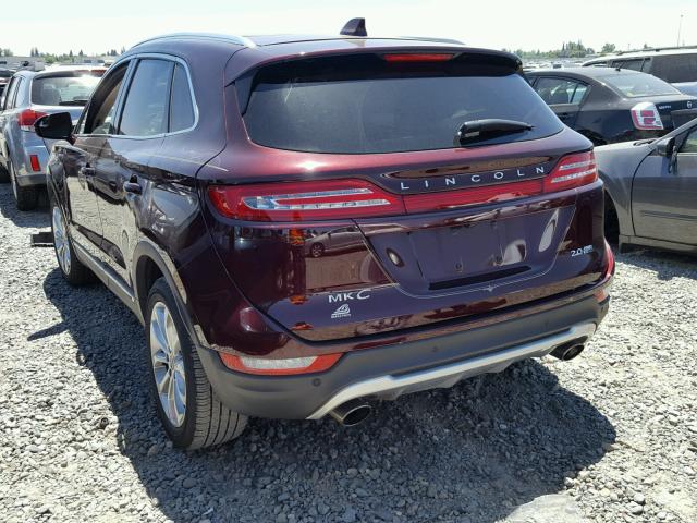 5LMCJ2D91GUJ08413 - 2016 LINCOLN MKC SELECT 勃艮第红 照片 3