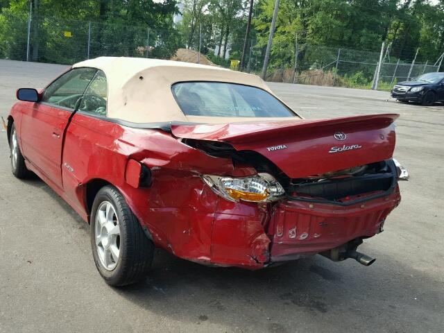 2T1FF28P32C598275 - 2002 TOYOTA CAMRY SOLA RED photo 3