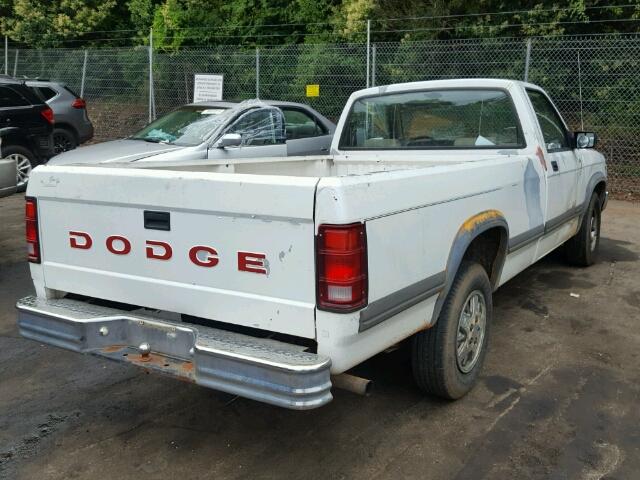 1B7FL26X1MS218315 - 1991 DODGE DAKOTA WHITE photo 4