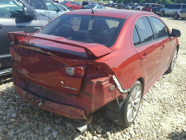 JA3AU86W89U003946 - 2009 MITSUBISHI LANCER GTS RED photo 4