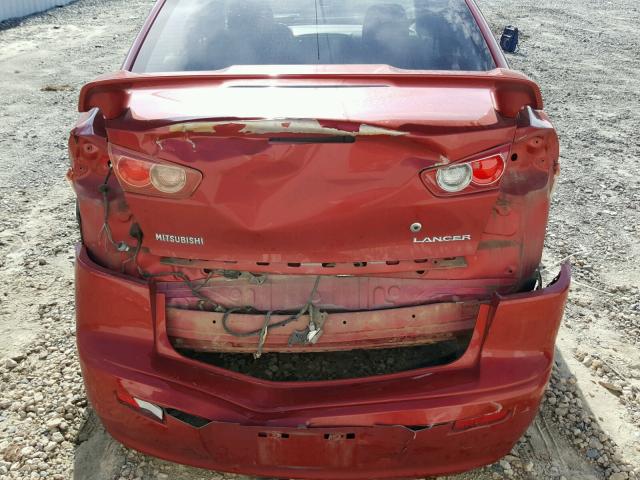 JA3AU86W89U003946 - 2009 MITSUBISHI LANCER GTS RED photo 9